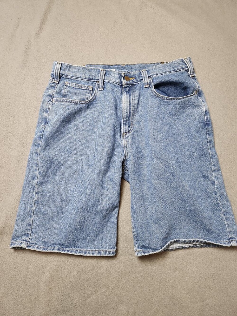 Vintage Carhartt Light Wash Denim Shorts Men's 36 Relaxed Fit Jorts